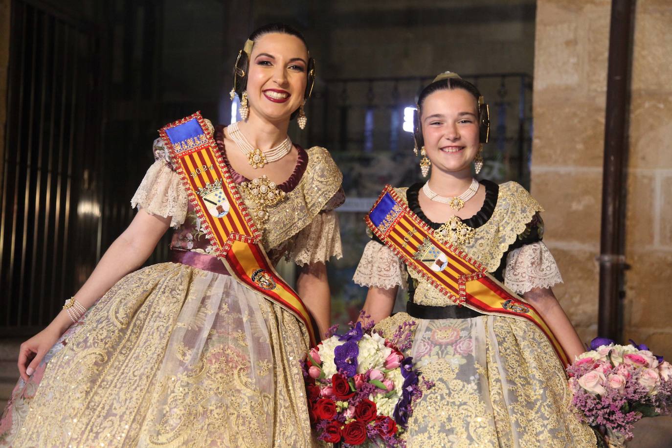 Mar Moncho y Candela Marco fallera mayor y fallera mayor infantil de Dénia