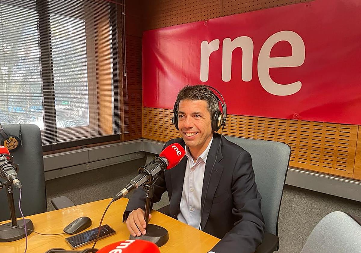 Carlos Mazón, durante la entrevista en RNE.
