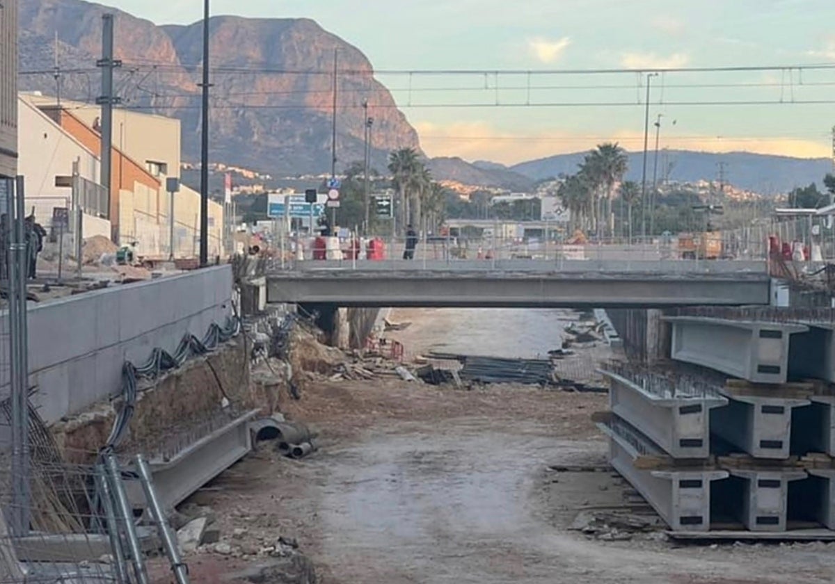 Imagen de archivo de las obras de la entrada a Benidorm