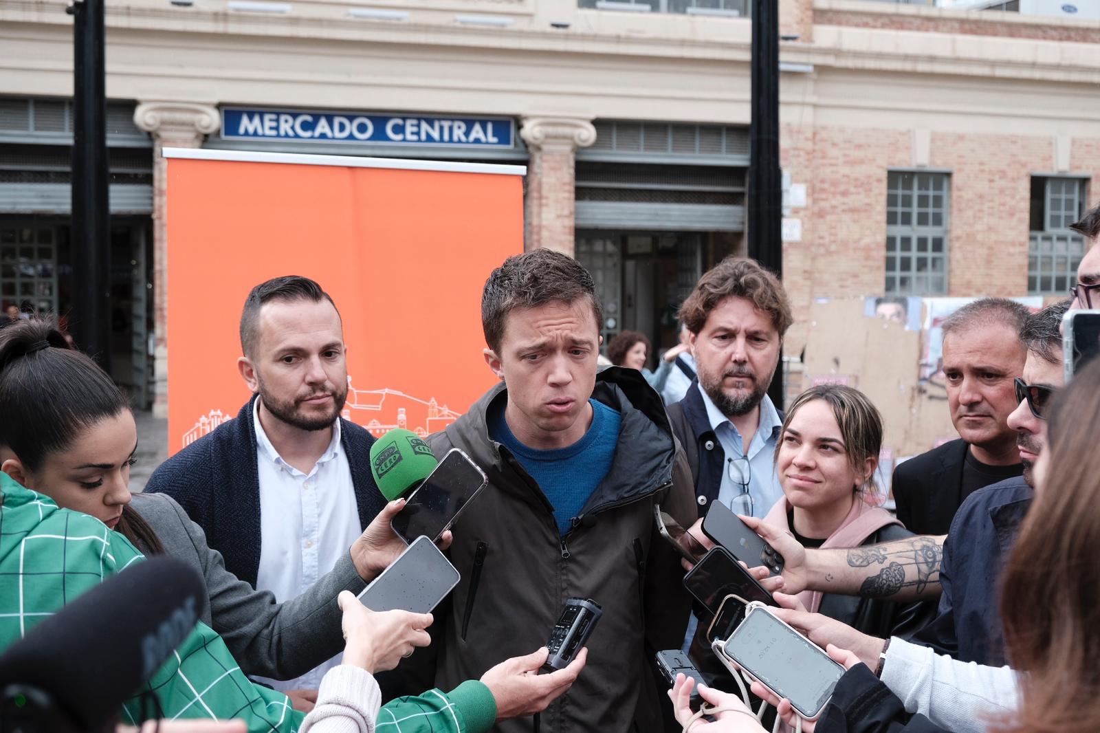 El dirigente de Más País en la rueda de prensa