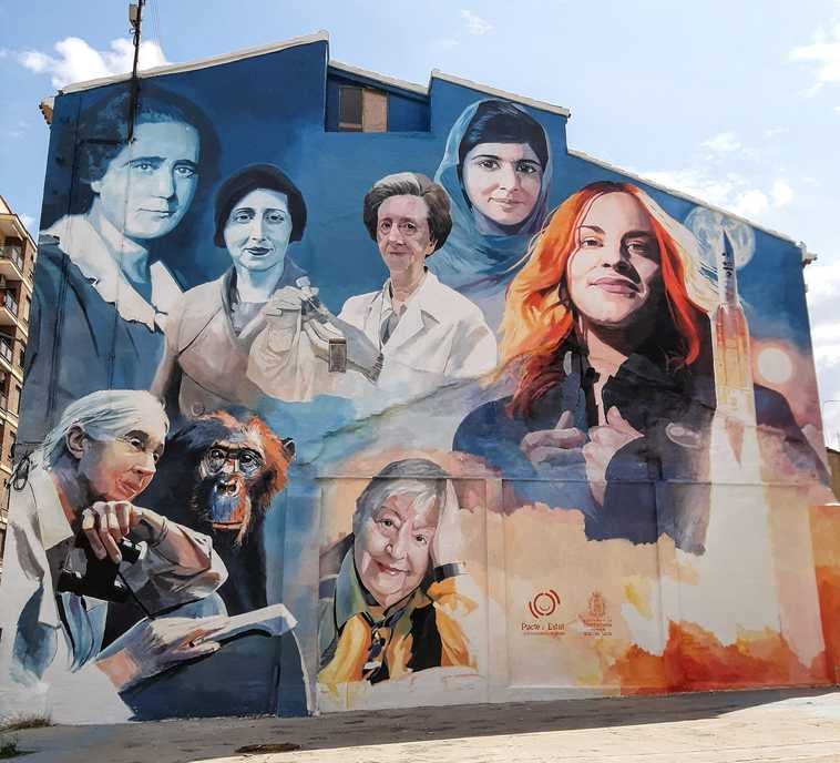 La astronauta Sara García, inmortalizada en un mural en Cocentaina