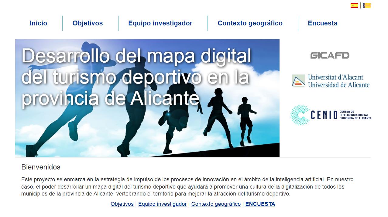 Web del proyecto del desarollo del mapa digital del turismo deportivo.