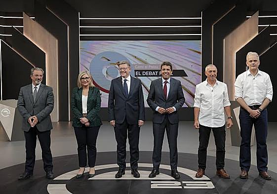 Los candidatos a la Generalitat durante el debate de A Punt