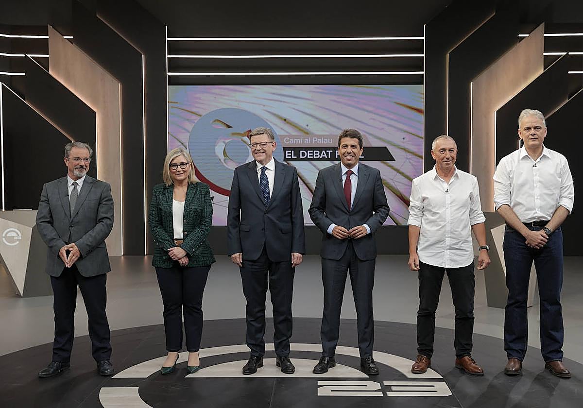 Los candidatos a la Generalitat durante el debate de A Punt