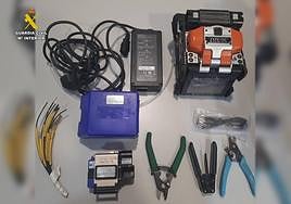 La máquina para fusión de fibra óptica robada en Villena.