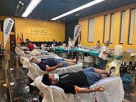 Sala del MARQ habilitada para acoger las donaciones.