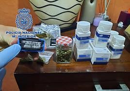 Material intervenido a la pareja detenida.