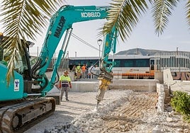 Imagen de unos trabajos previos ya finalizados en el apeadero de l'Albir
