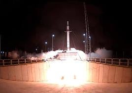 Hot test del Miura 1 en la base aeroespacial de El Arenosillo