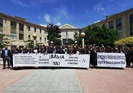 Imagen de la concentración de Icali frente al Palacio de Justicia de Benalúa.
