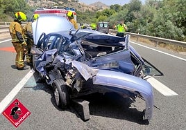 Imagen del estado de uno de los coches siniestrados