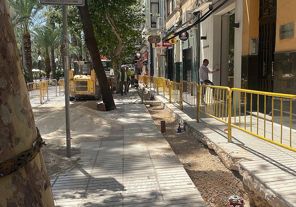 Estado de las obras en la avenida Doctor Gadea.