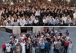 Martín-Zarco y David Olivares durante los actos de campaña de este jueves.