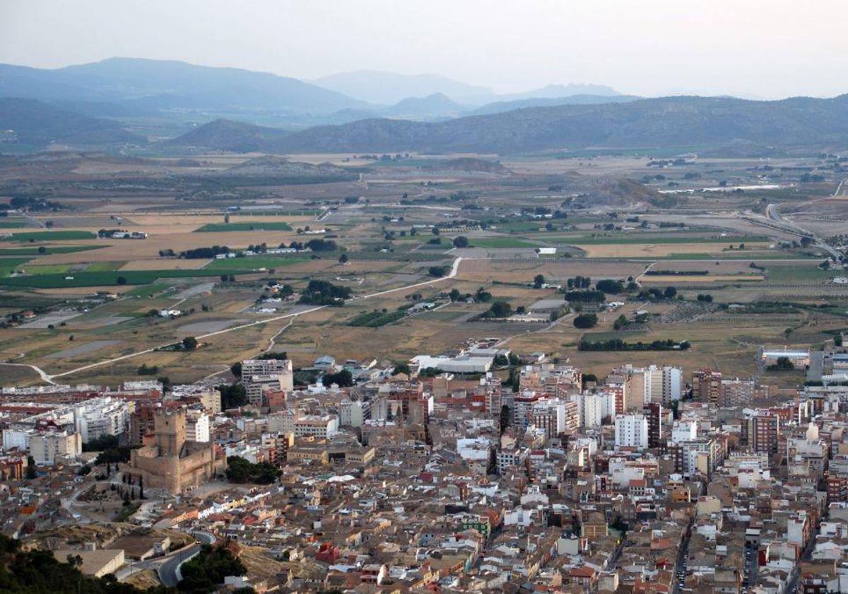 Vista de Villena desde las alturas.