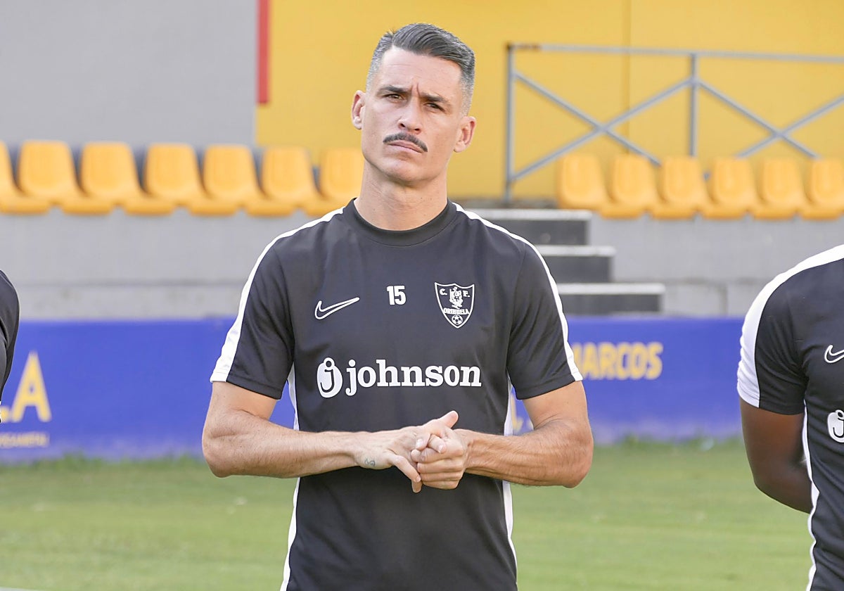 Juanmi Callejón, durante su primer entrenamiento en Los Arcos