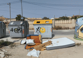 Restos de basura en el municipio de San Vicente del Raspeig