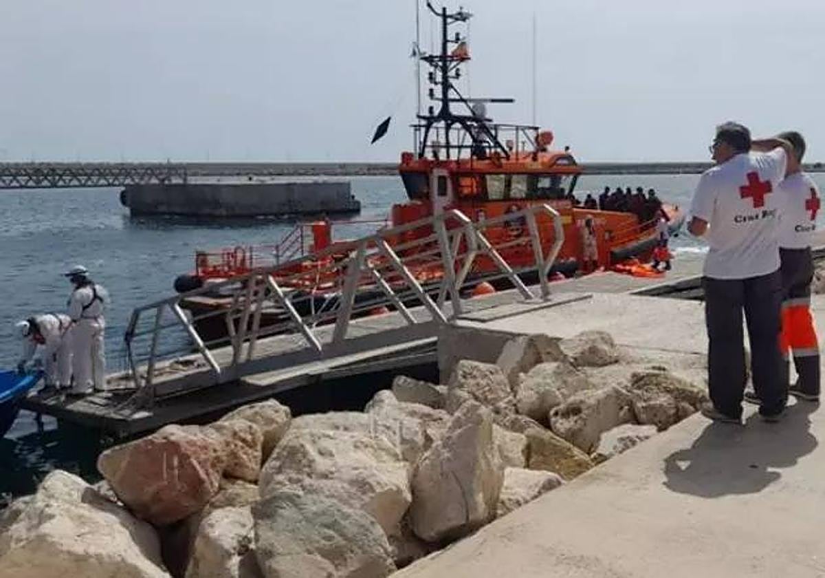 Efectivos de Salvamento Marítimo y Cruz Roja.