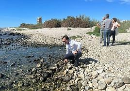 El concejal de Medio Ambiente, Marcos Martínez, ha visitado la desembocadura del Río Seco.