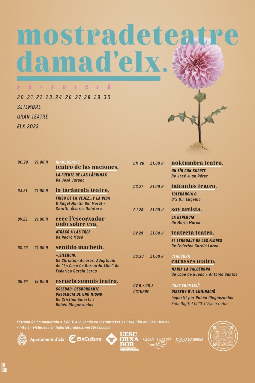 Cartel de la vigésima octava edición de la Mostra de Teatre Amateur Dama d'Elx