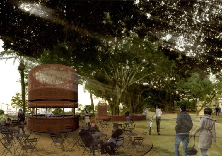 Recreación de cómo quedará el nuevo kiosco del parque de Canalejas, una vez construido.
