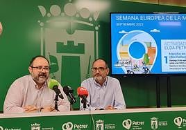 El edil de Seguridad Ciudadana y Control de la Movilidad de Elda, Jesús Sellés, junto al concejal de Medio Ambiente de Petrer, Fernando Díaz.