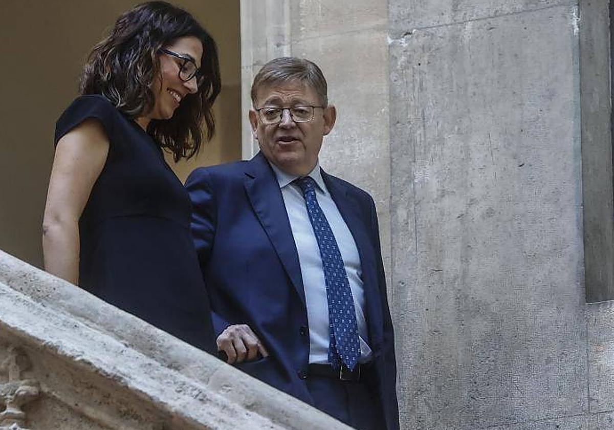 La ex consellera de Bienestar Social, Aitana Mas, con el exjefe del Consell, Ximo Puig.