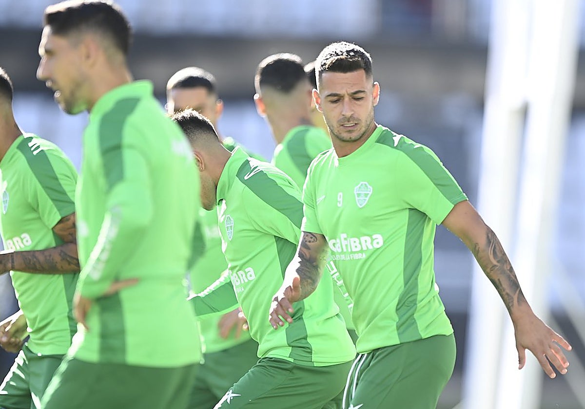 Sergio Léon, durante un entrenamiento como franjiverde