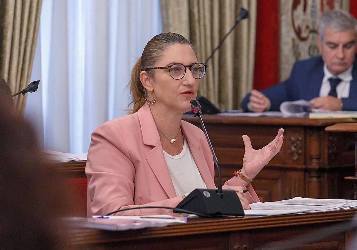 La concejala de Empleo, Mª Carmen de España durante uno de los plenos