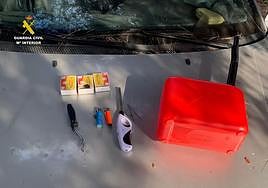 El material con el que incendió los contenedores.