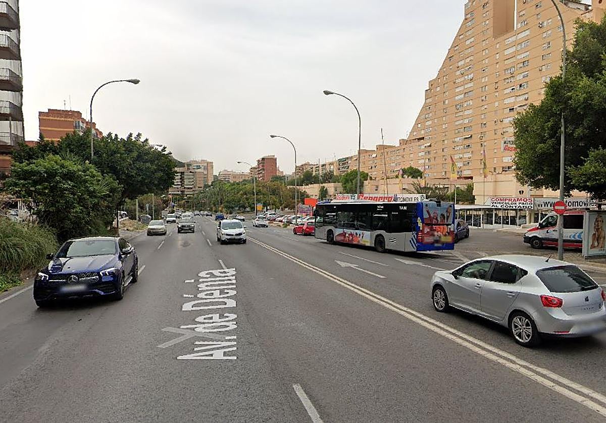 Ubicación del nuevo semáforo en la avenida de Denia.