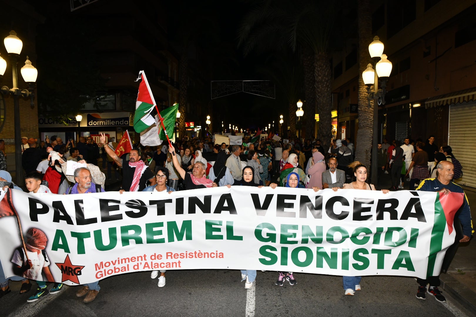 Manifestación en Alicante en solidaridad con el pueblo Palestino