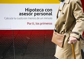 Oferta de hipotecas en un banco.