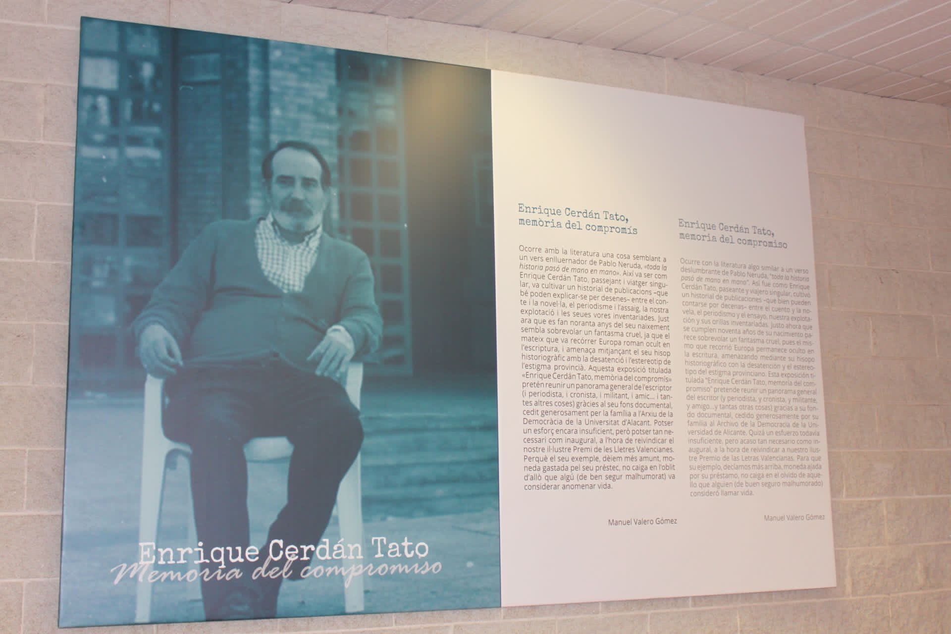 La memoria de Enrique Cerdán Tato cuelga en la UA