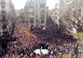 Concentración en Valencia contra la amnistía.