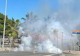 Momento del disparo de Zarzoso en el sector seis.