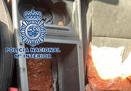 Compartimento oculto en el que se escondía la droga.