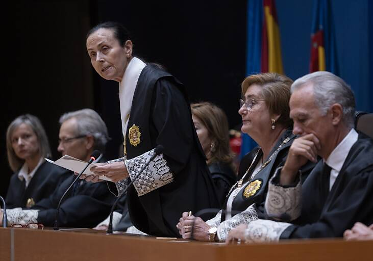 La presidenta del Tsjcv, Pilar de la Oliva, durante la apertura del Año Judicial.