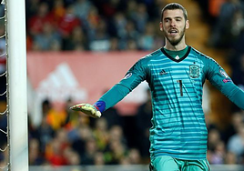 El portero David de Gea durante un partido con España.
