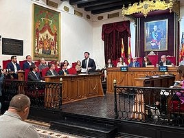 El alcalde Pablo Ruz, durante una intervención en el pleno de este martes.