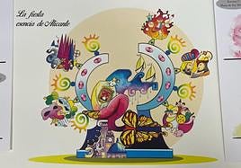 Boceto de la hoguera de las convivencias 2024.