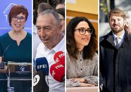 Àgueda Micó y Joan Baldoví de Més y Aitana Más y Alberto Ibáñez de Iniciativa.