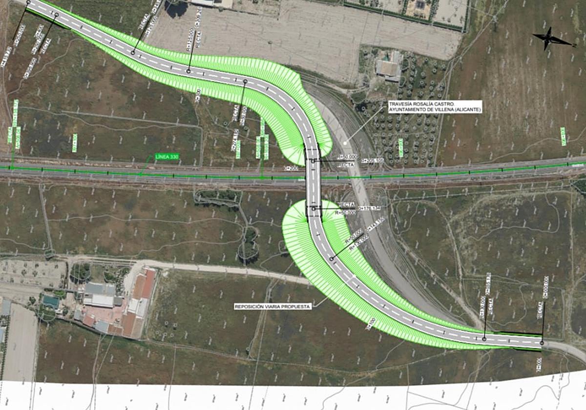 Mapa con uno de los tres puentes que se construirán.