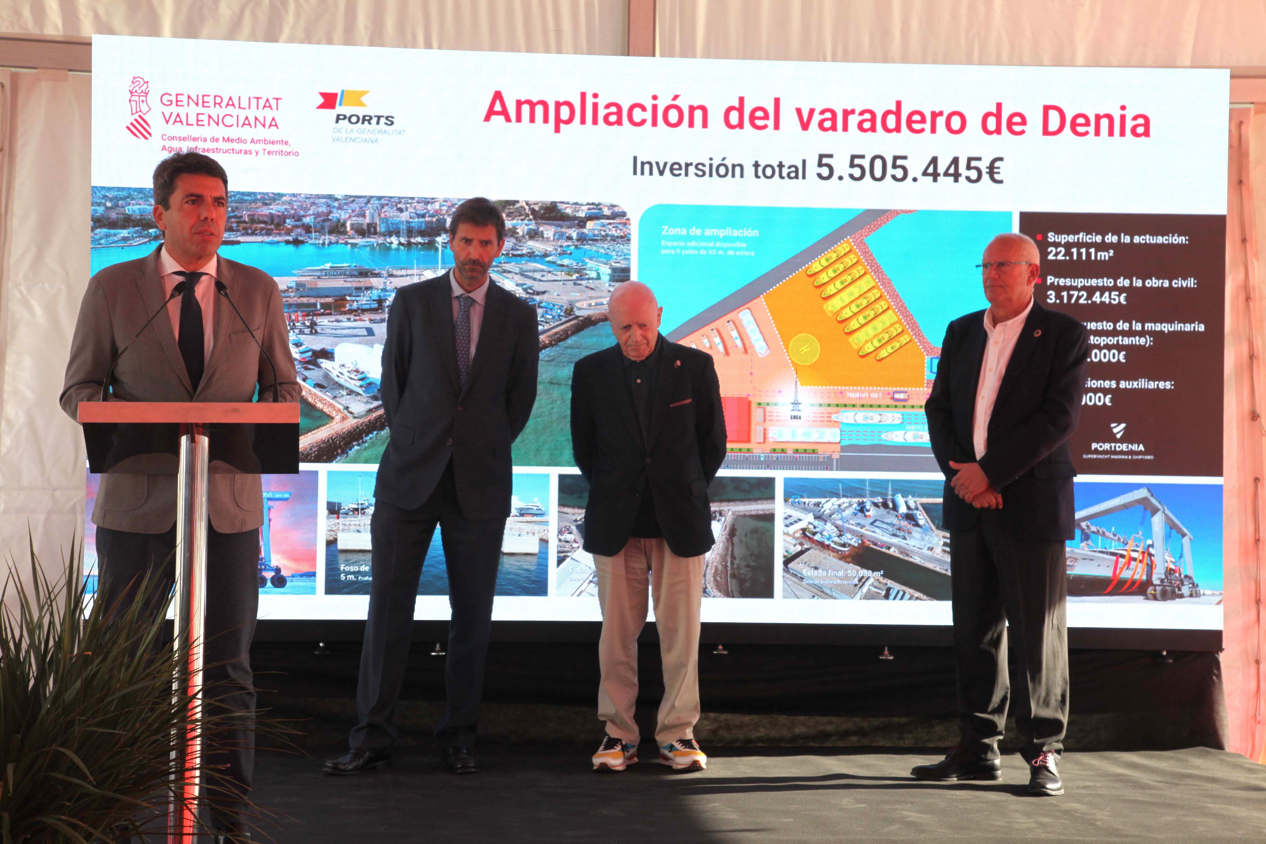 Mazón inaugura la ampliación del varadero de Portdenia Superyacht Shipyard &amp; Marina