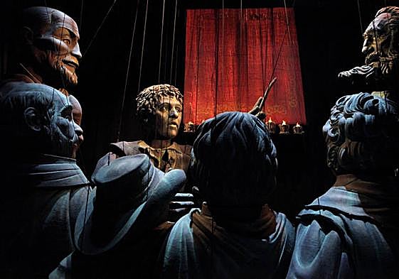 Las marionetas protagonistas de la función.