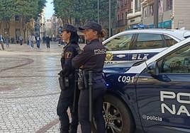 Dotación policial en Elche.