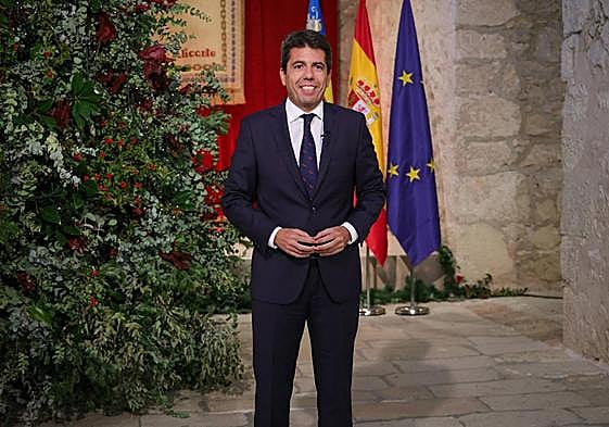 El presidente de la Generalitat, Carlos Mazón, en su discurso.