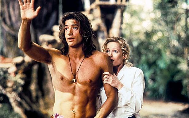 Brendan Fraser y Leslie Mann en 'George de la Jungla' (1997).