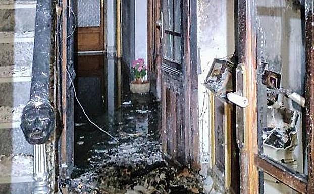 La vivienda, totalmente destrozada