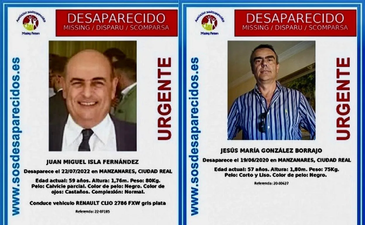 Imágenes de los dos empresarios desaparecidos. 