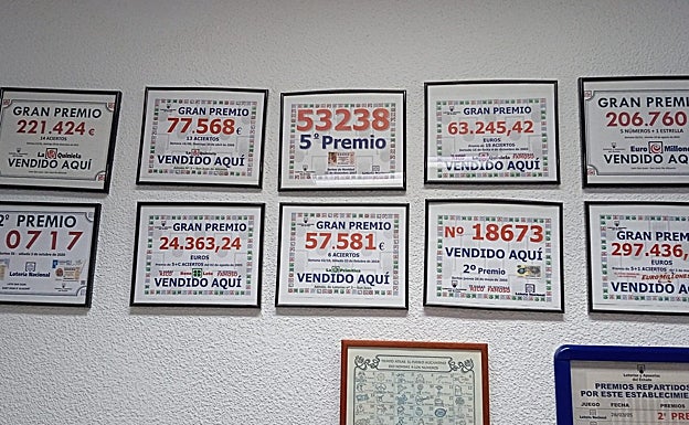 El resto de premios que Roberto había dado hasta el momento en su administración de lotería 